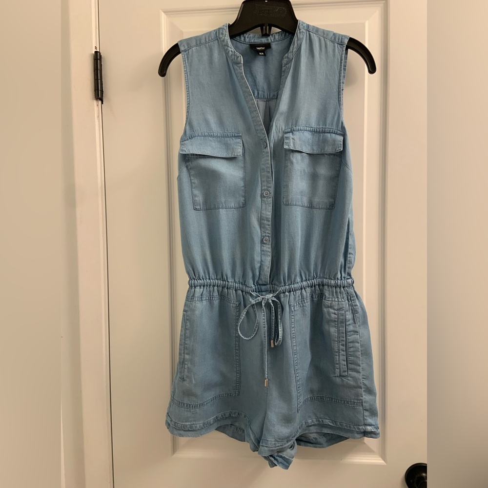 Mossimo Supply Co. Denim Blue Sleeveless Romper